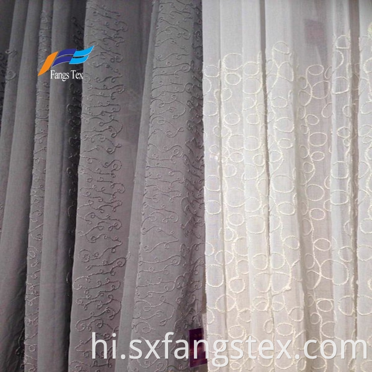 Voile Embroidery 100% Polyester Sound Proof Curtain 5